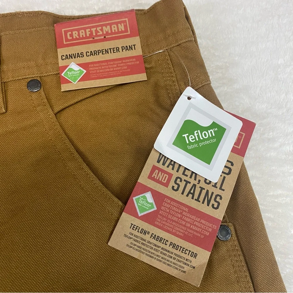 NWT Craftsman Men's Double Knee Canvas Carpenter Workwear Pants 40 x 32 - Picture 3 of 11